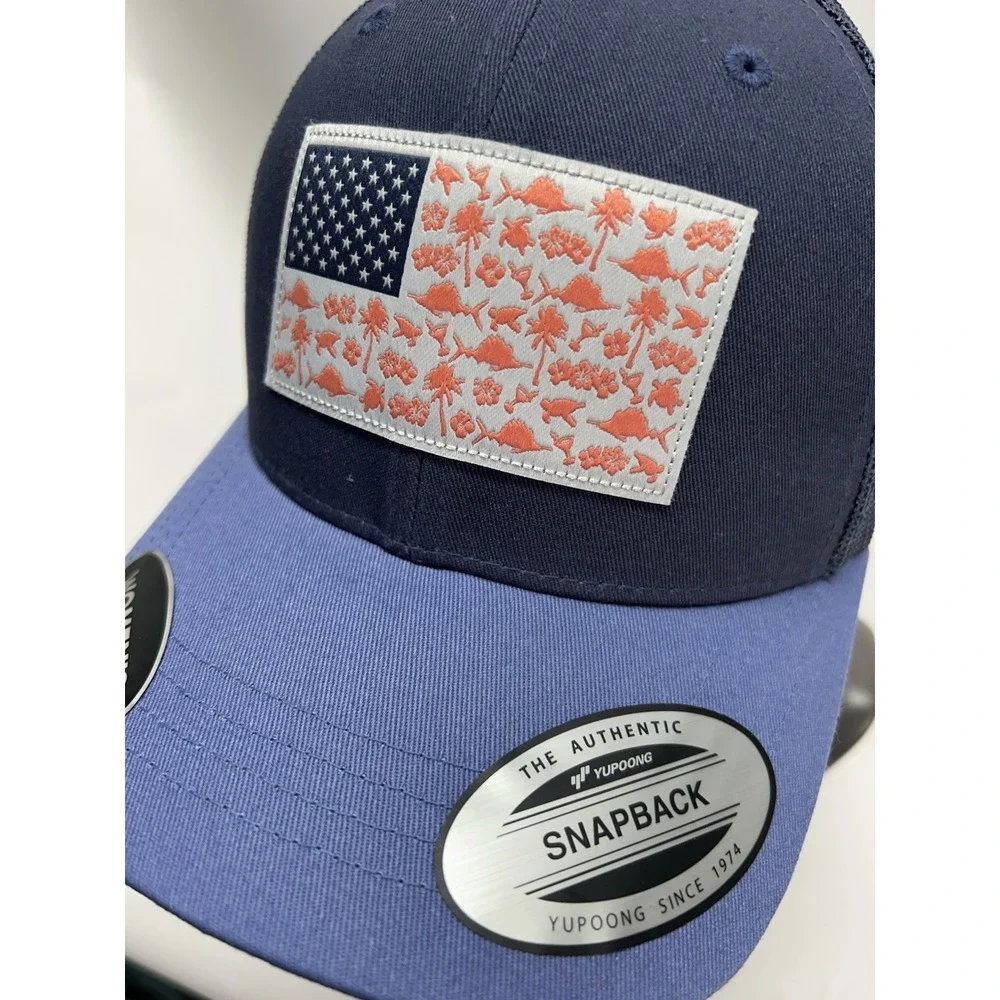 Columbia PFG Women's Fish Flag Snap Back Blue One Size Trucker Hat (YB)